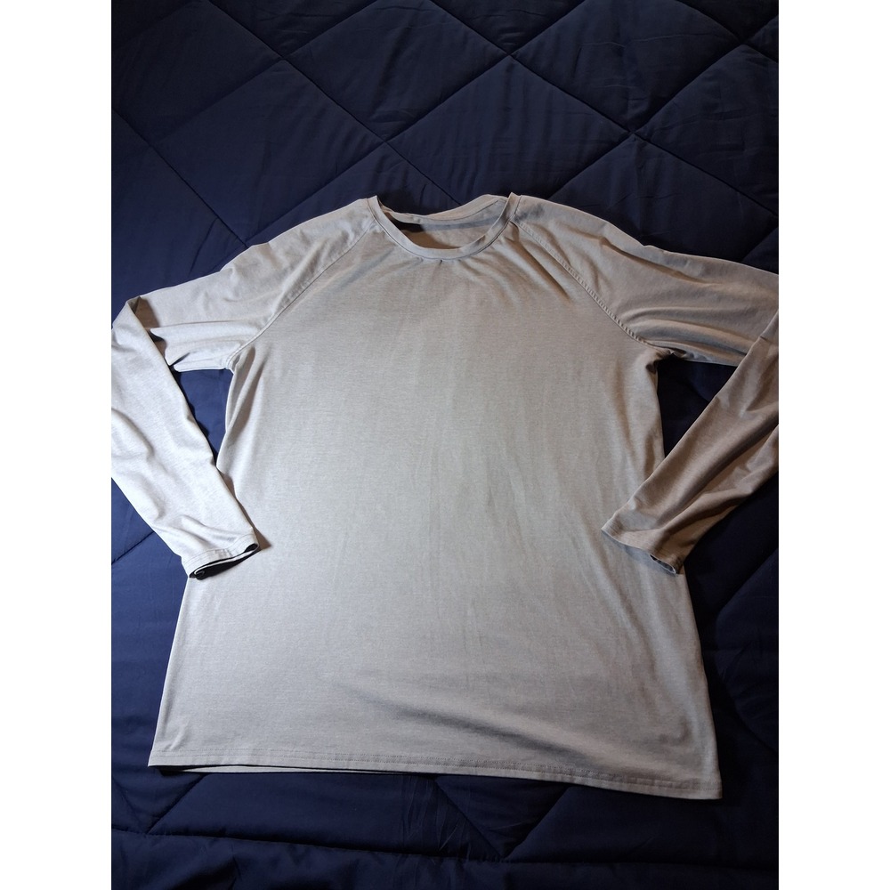 Quince Womens Gray Raglan Long Sleeve Performance Crew Neck T-Shirt Large
